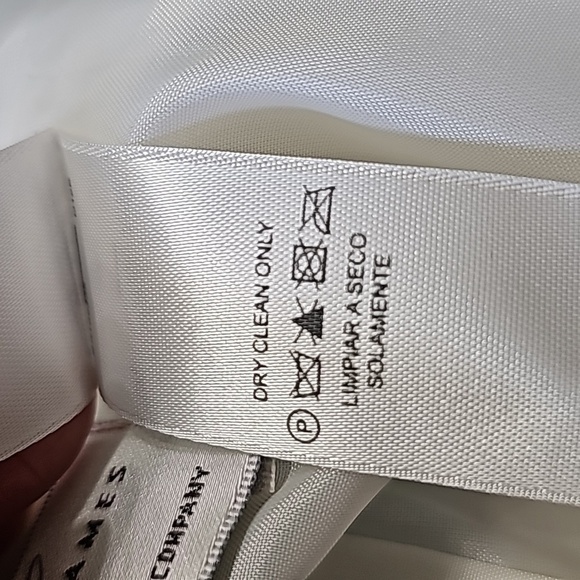 EMMA JAMES shacket button down. 55% linen. 45 rayon. Size 12 White With lavender - Picture 11 of 11